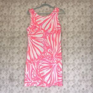 Pink and white Lilly Pulitzer dress.